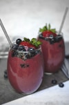 two fruit shake on glasses