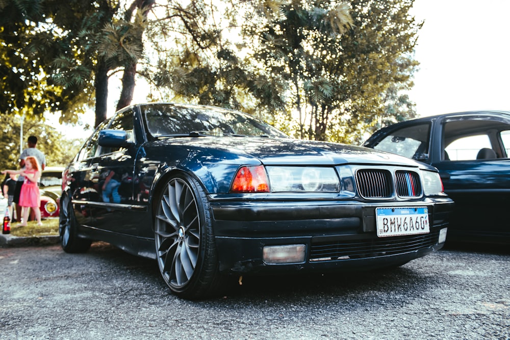 black BMW sedan