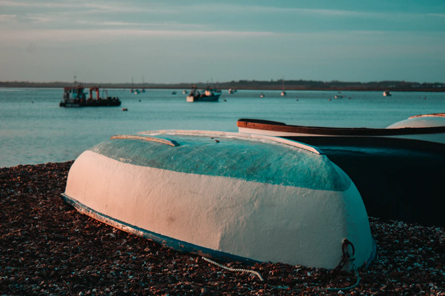 Boats moored near the shore, representing a condition and valuation survey