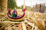 beige and purple boat decor outdoor during daytime