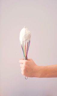 multicolored whip with cream