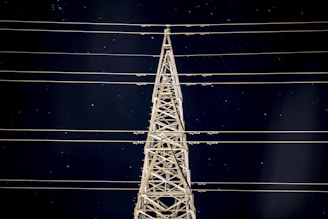 brown transmission tower
