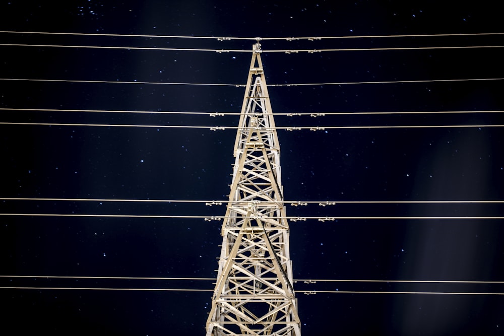 brown transmission tower