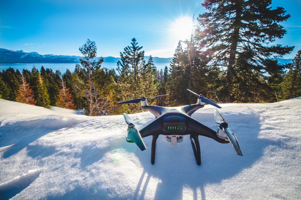 black and green drone