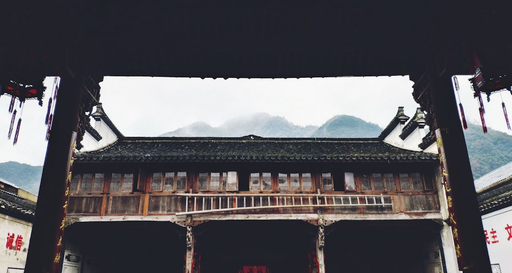 brown and white wooden building