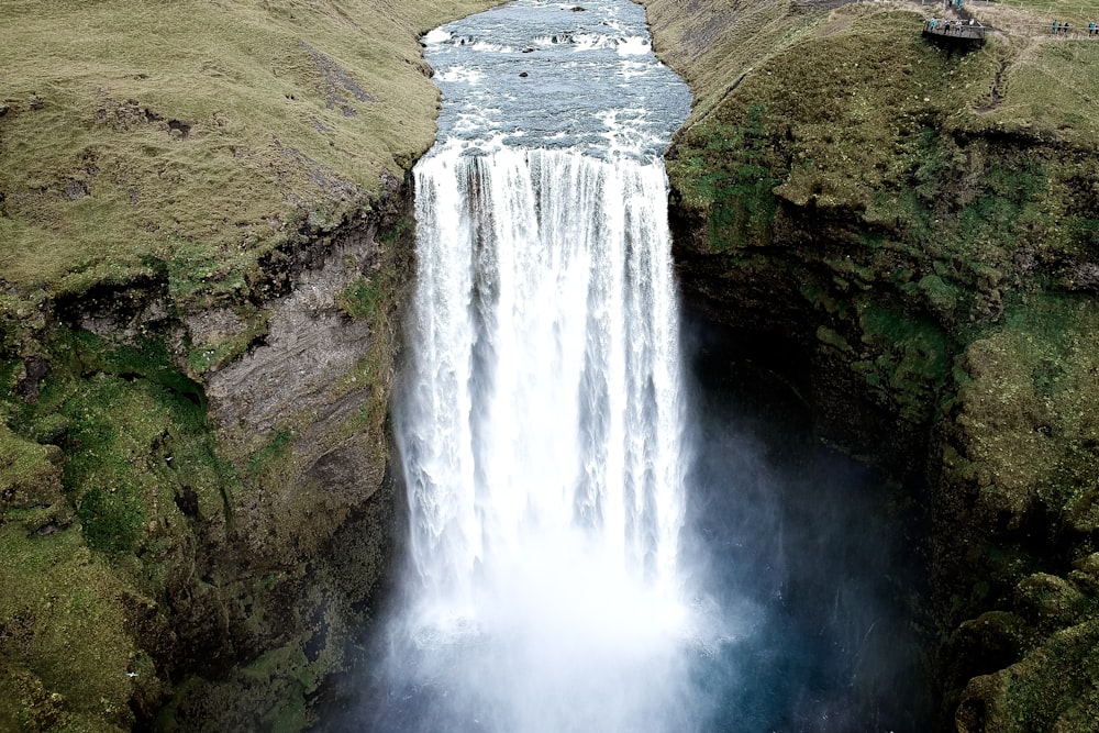 long exposure photography of waterfalls