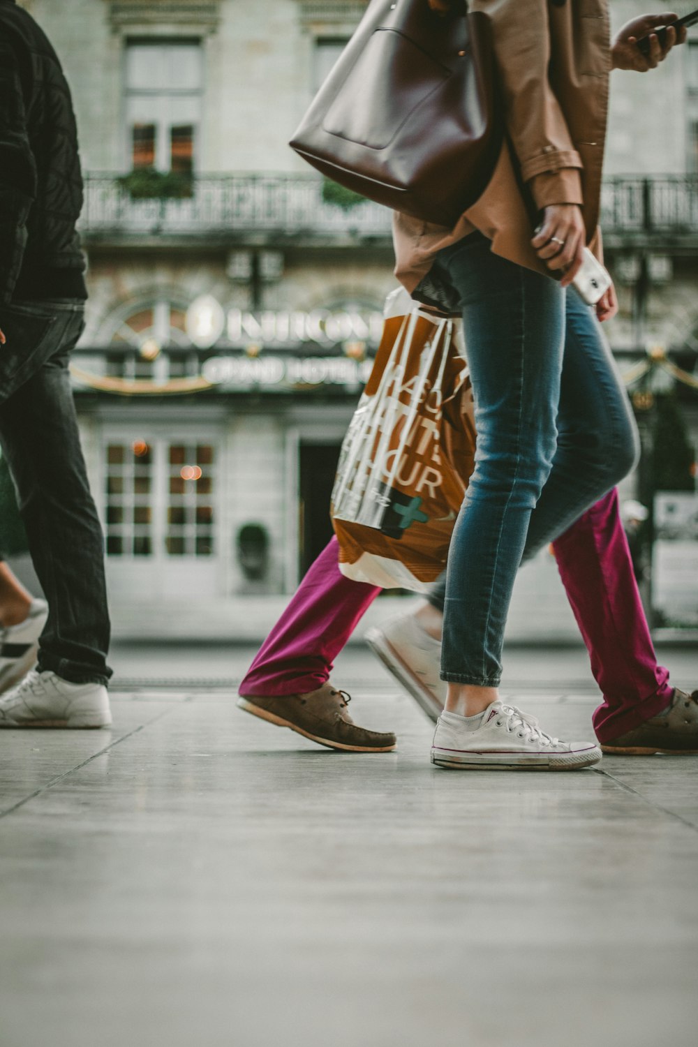 people walking on road