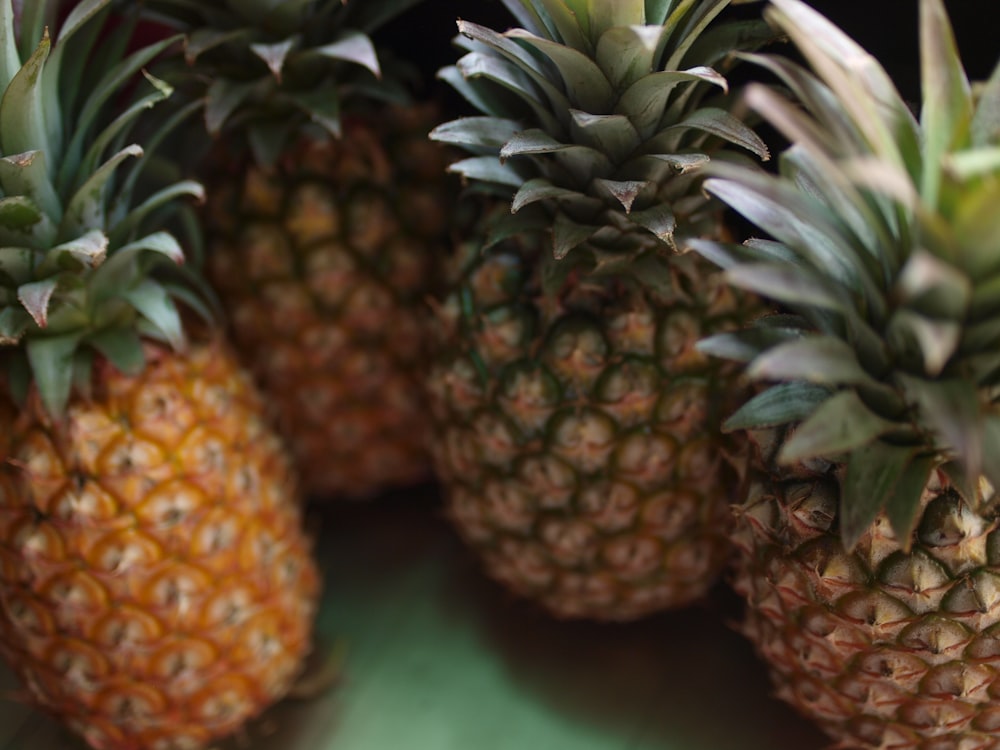 orange and green pineapples