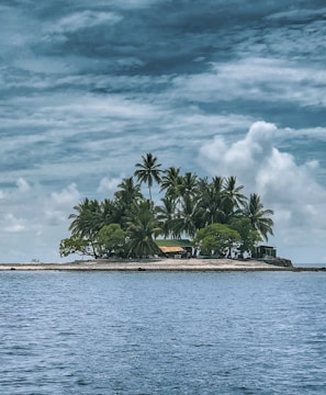 photography of island against sky