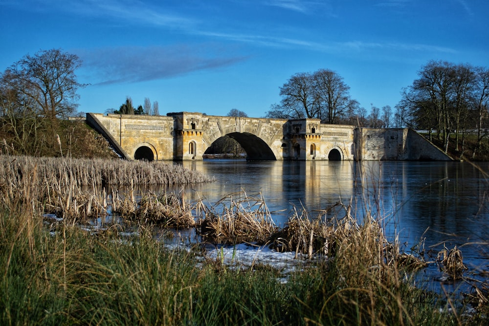 pont en béton gris sous le ciel bleu pendant la journée