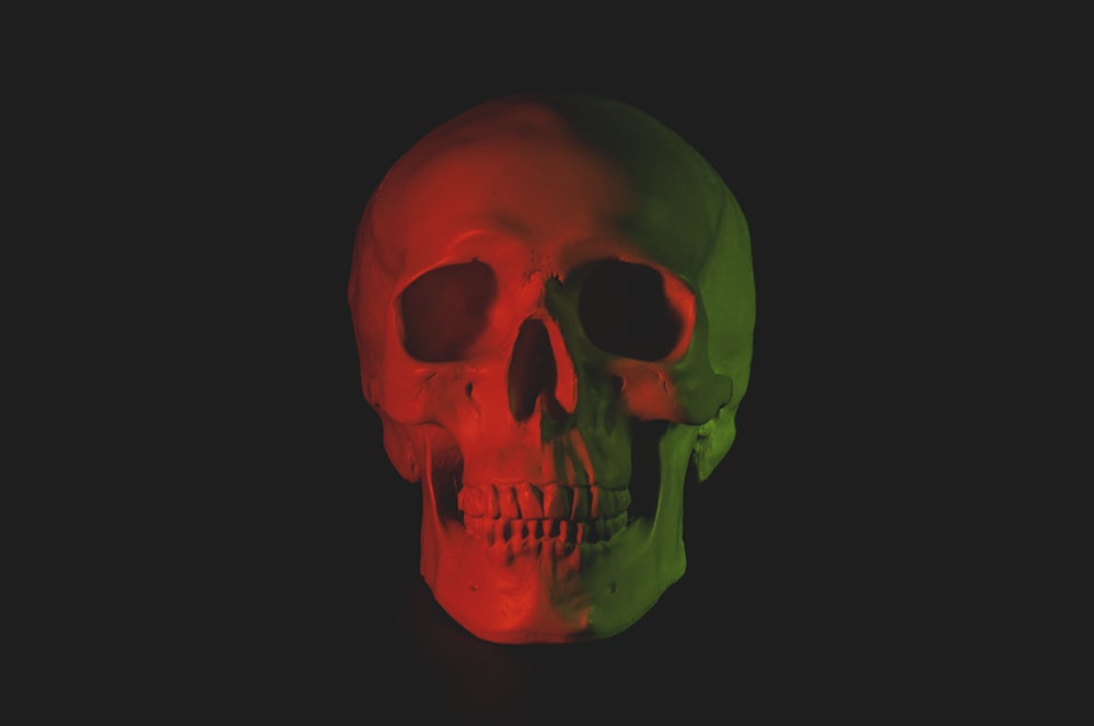 busto de la cabeza de la calavera con luz LED