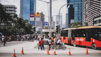 group of people walking on street