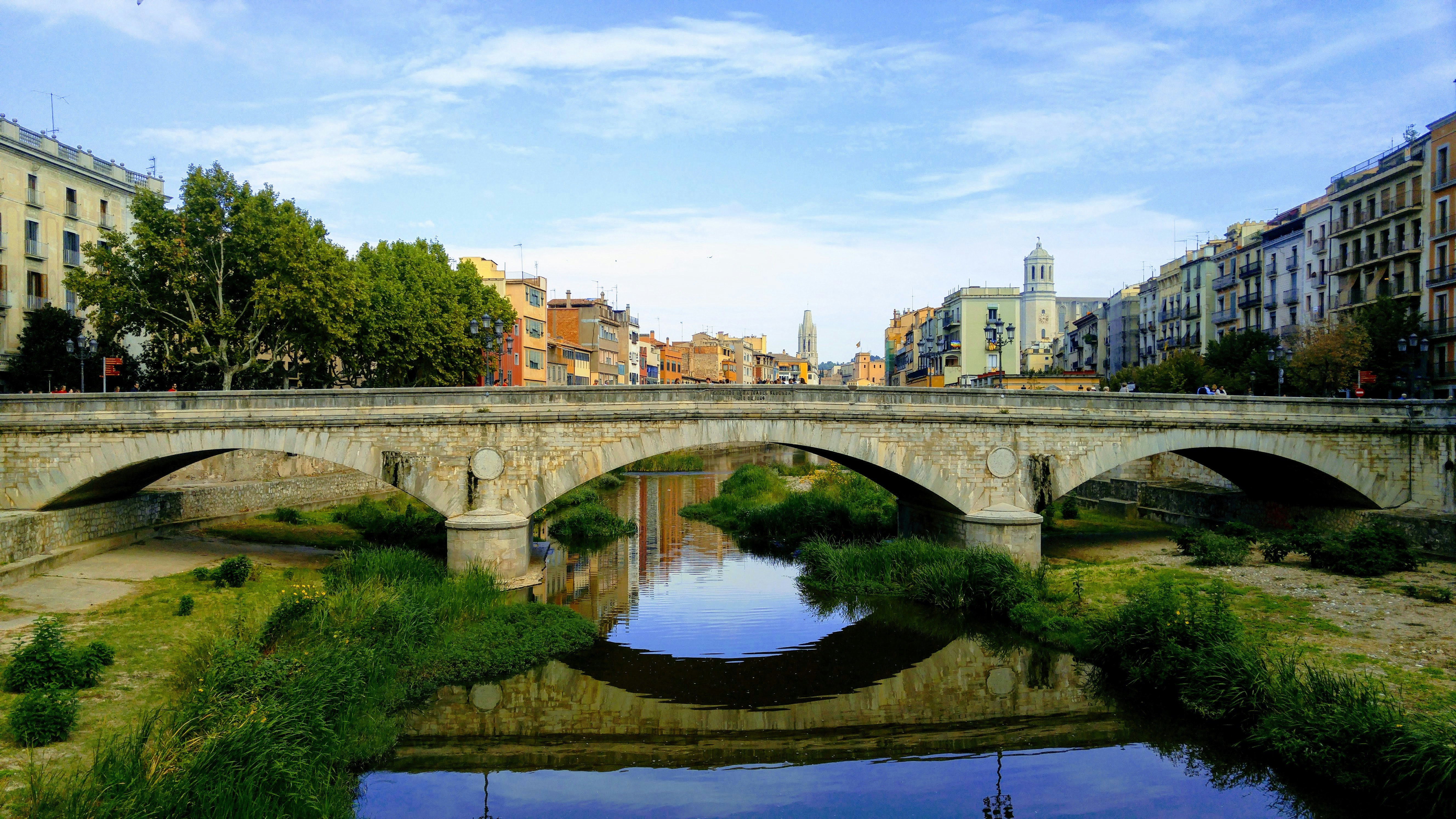 brown concrete bridge and body of water