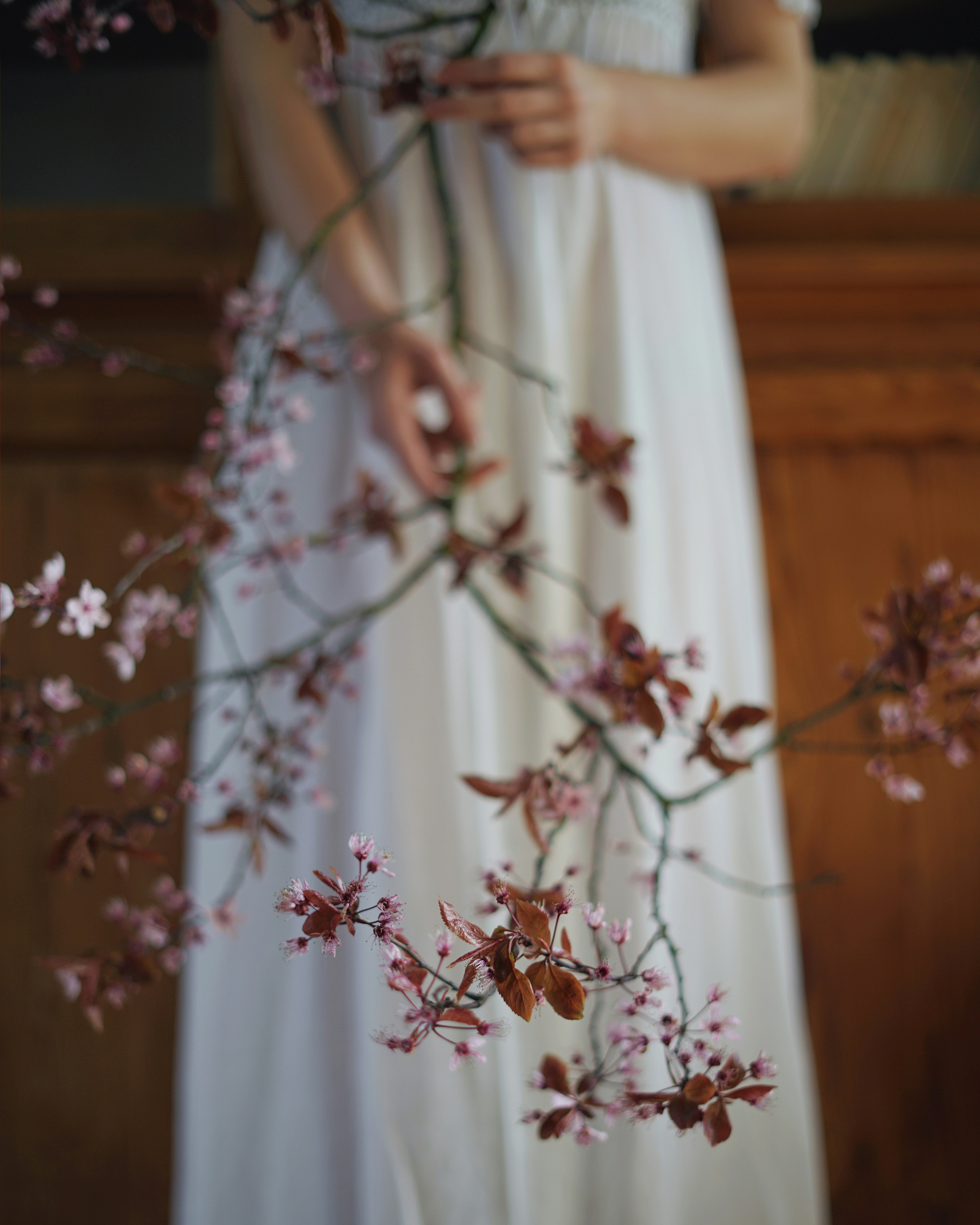 woman wearing white dress