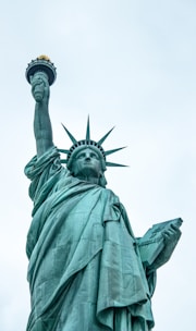 low angle photography of Statue of Liberty