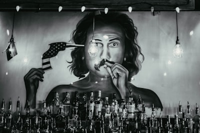 man smoking cigarette wall artwor k texas google meet background