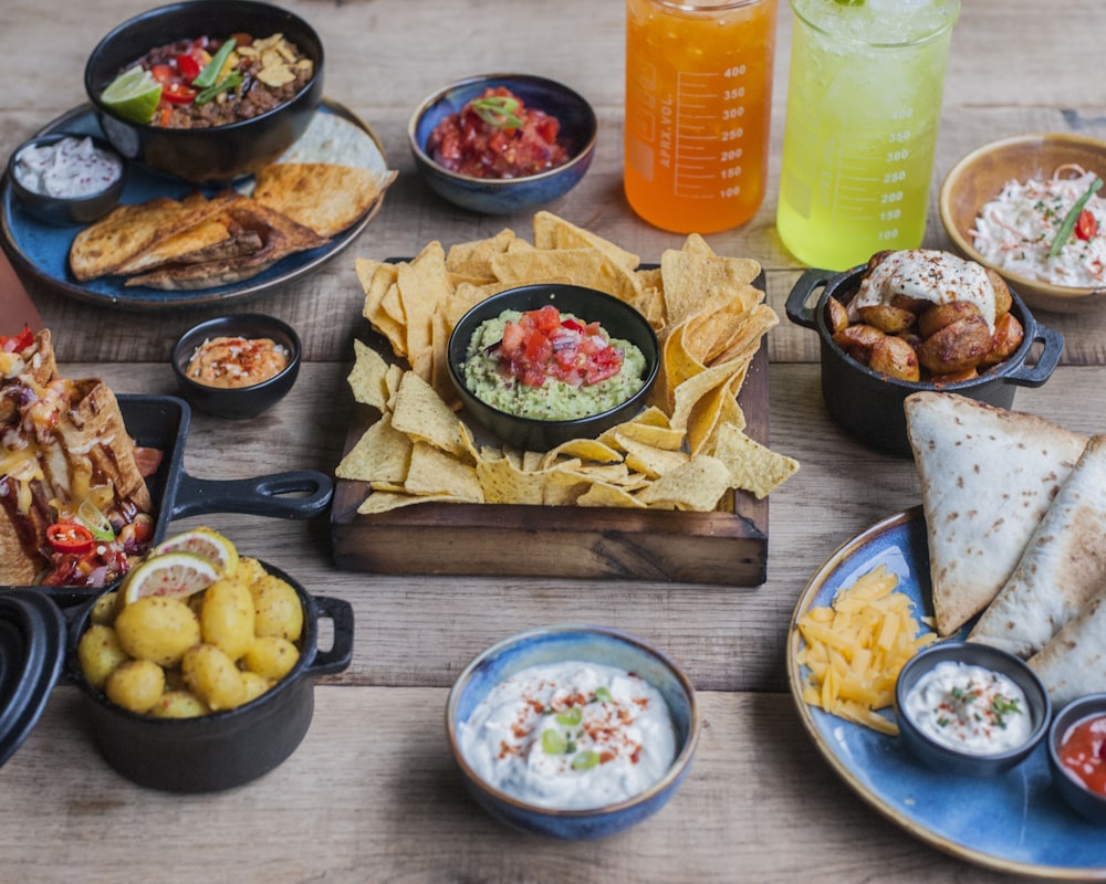 assorted dessert food on wood panel