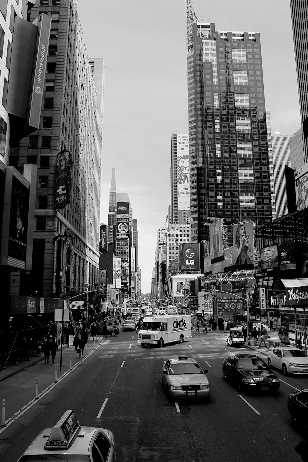 grayscale photography of city buildings