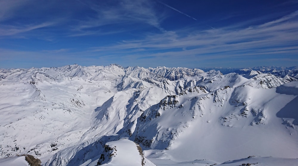 high-angle photography of snow mountain