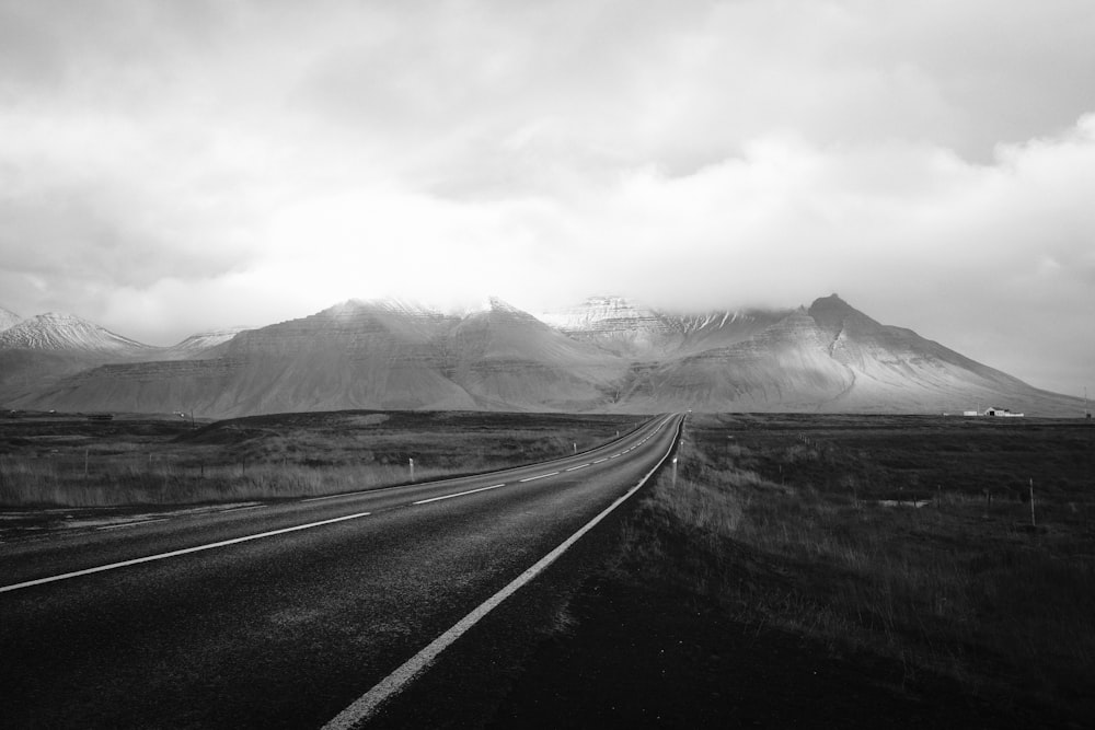 concrete road and mountain