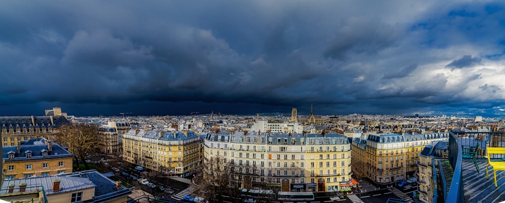 panoramic photography of high rise buildings