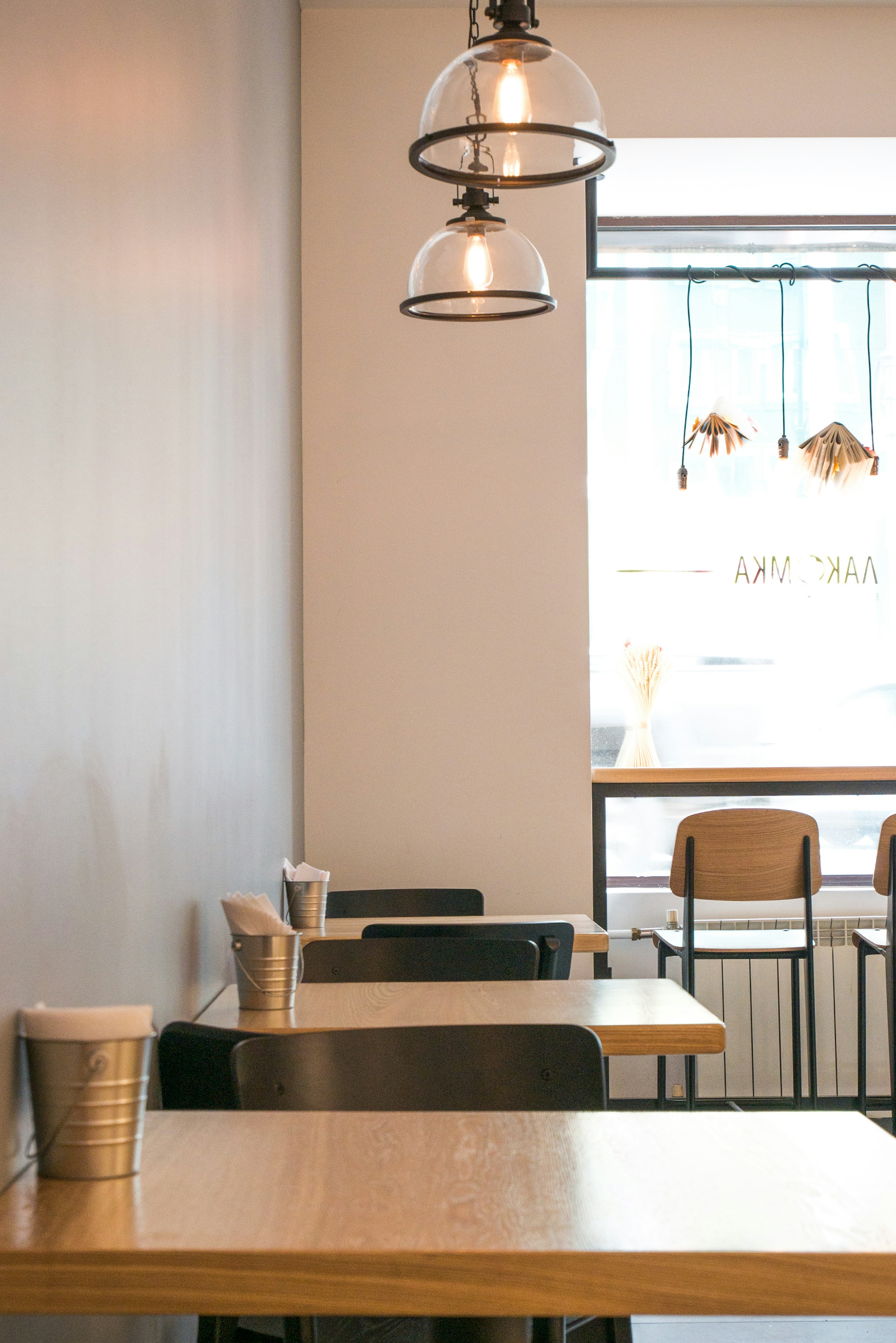 Empty modern cafe