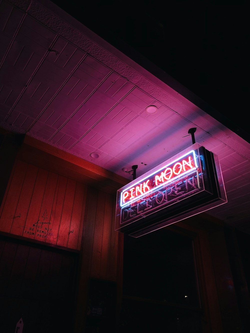 Pink Moon neon signage