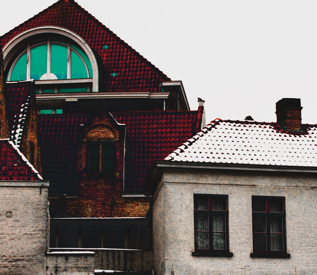 red and white concrete house,