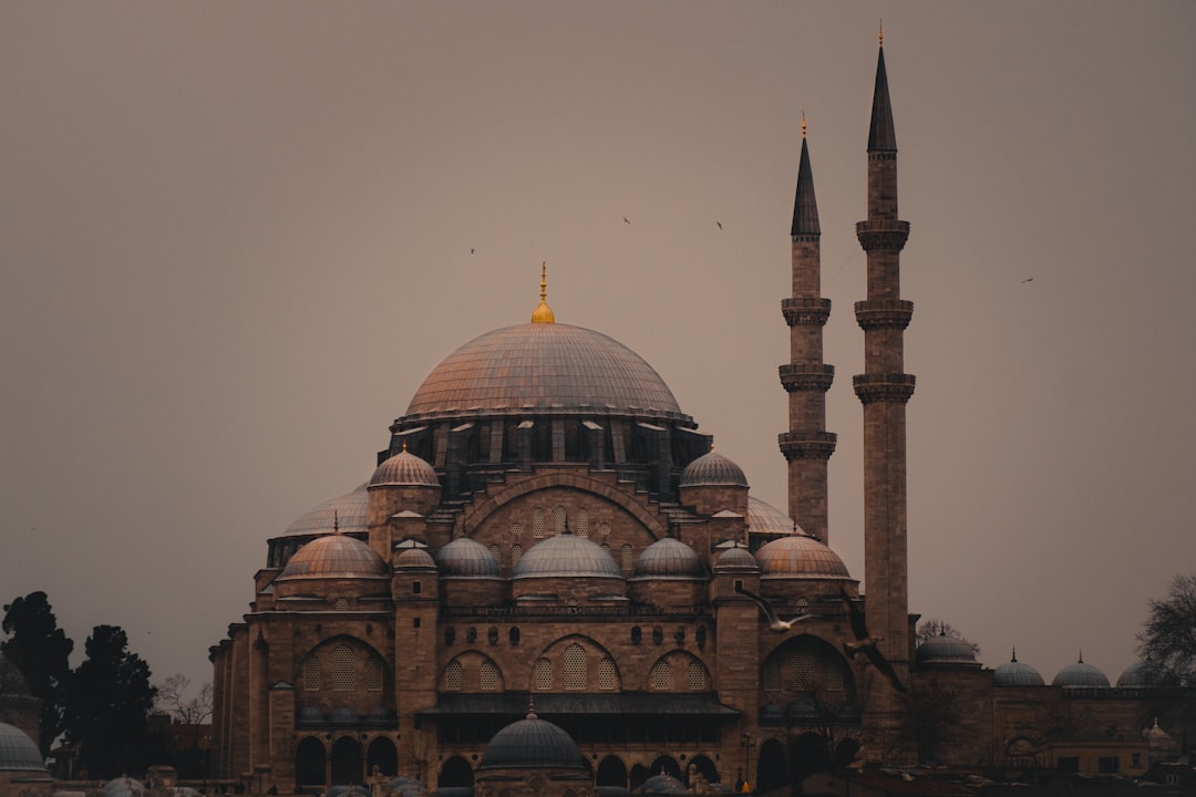 Sultan Ahmed Mosque under gray skies,