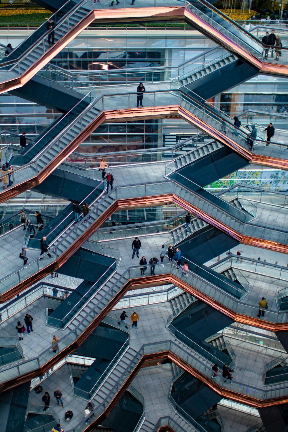 people walking in building