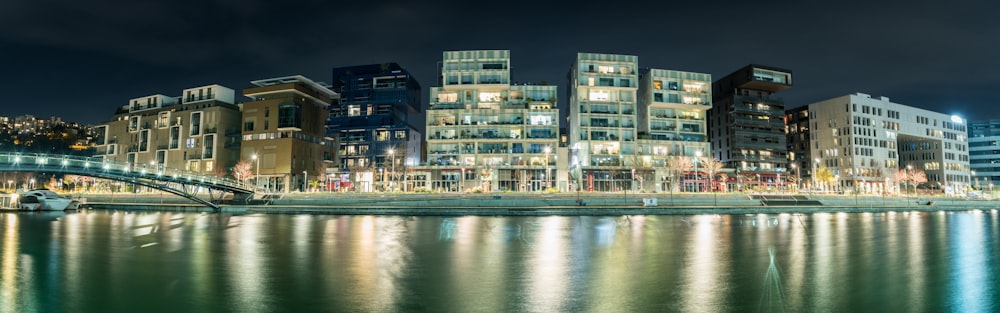 city skyline at night-time