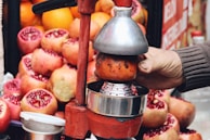 A close-up of a high-performance juicer in action.