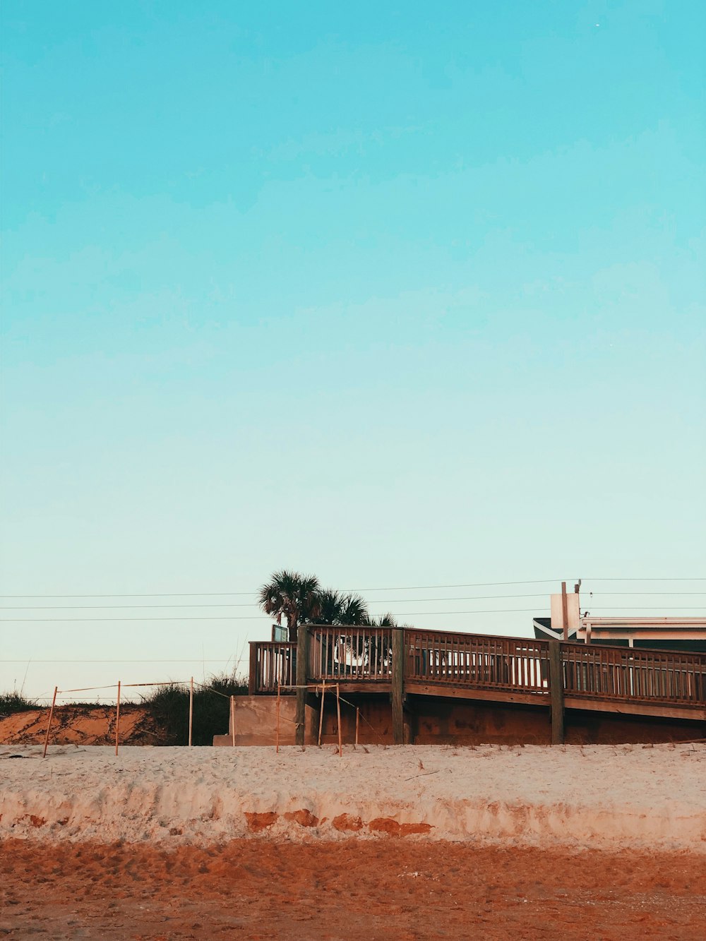 empty bridge near sand