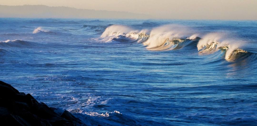 waves crashing at open sea