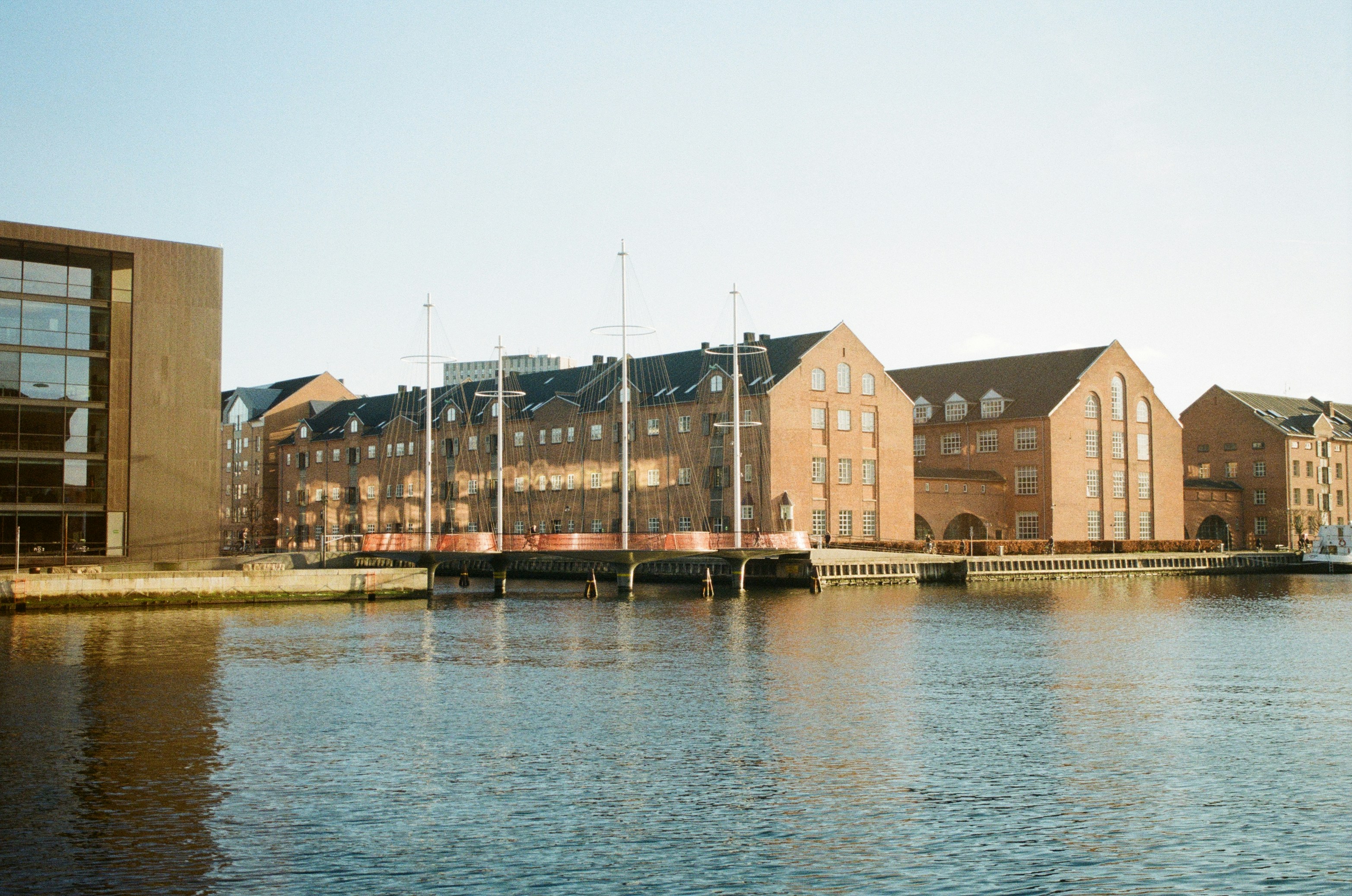 brown buildings on sea side, 