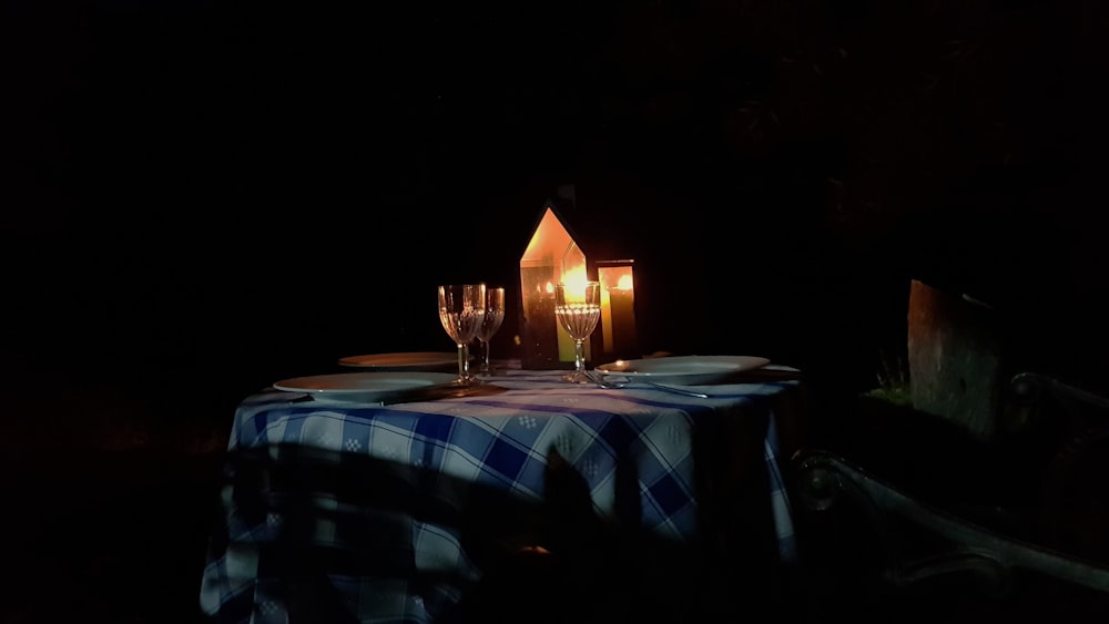 two wine glass on table inside room