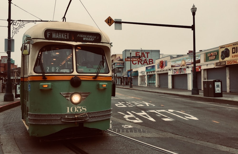 green white train