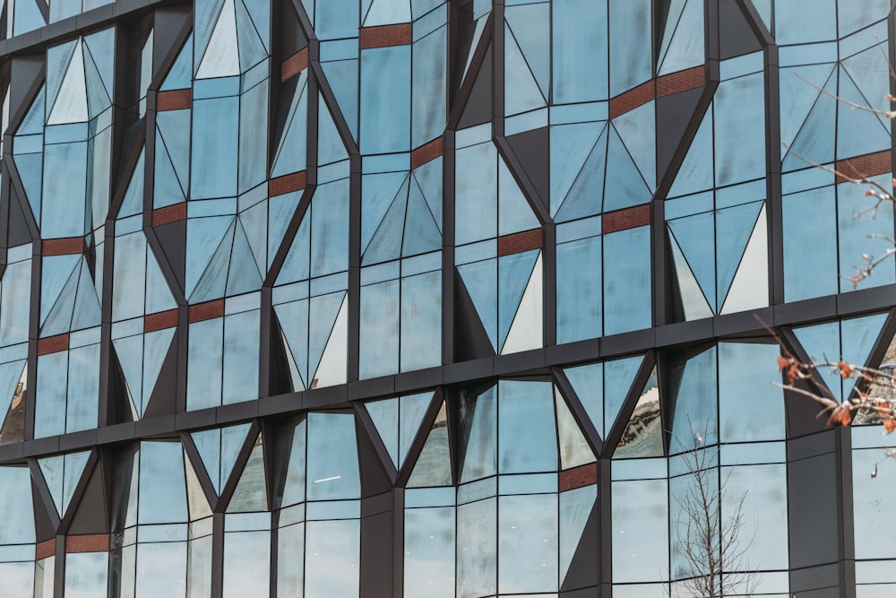 black and brown building with curtain wall