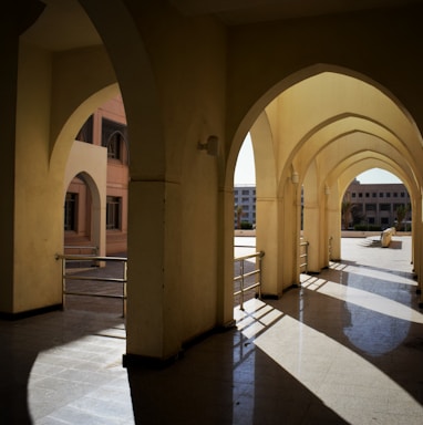 beige concrete inside building view