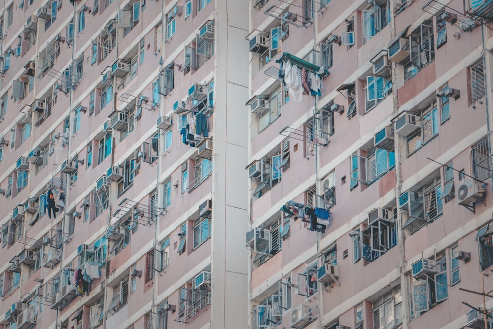 window-type air conditioners outside buildings