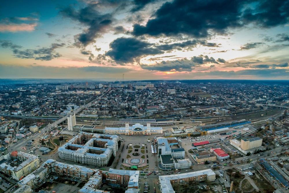 aerial photography of buildings