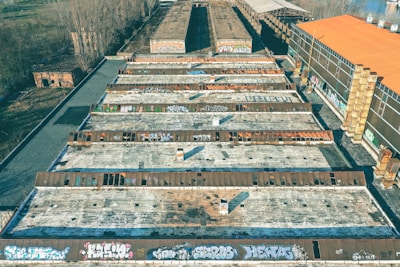 Before and after shots of a cleaned industrial area.