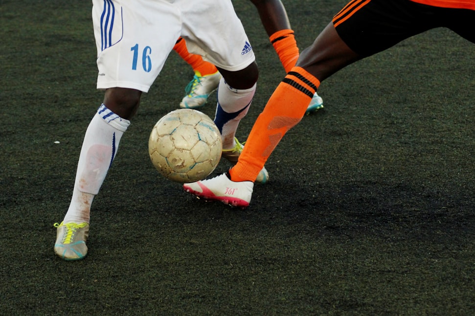 footballer using weaker foot