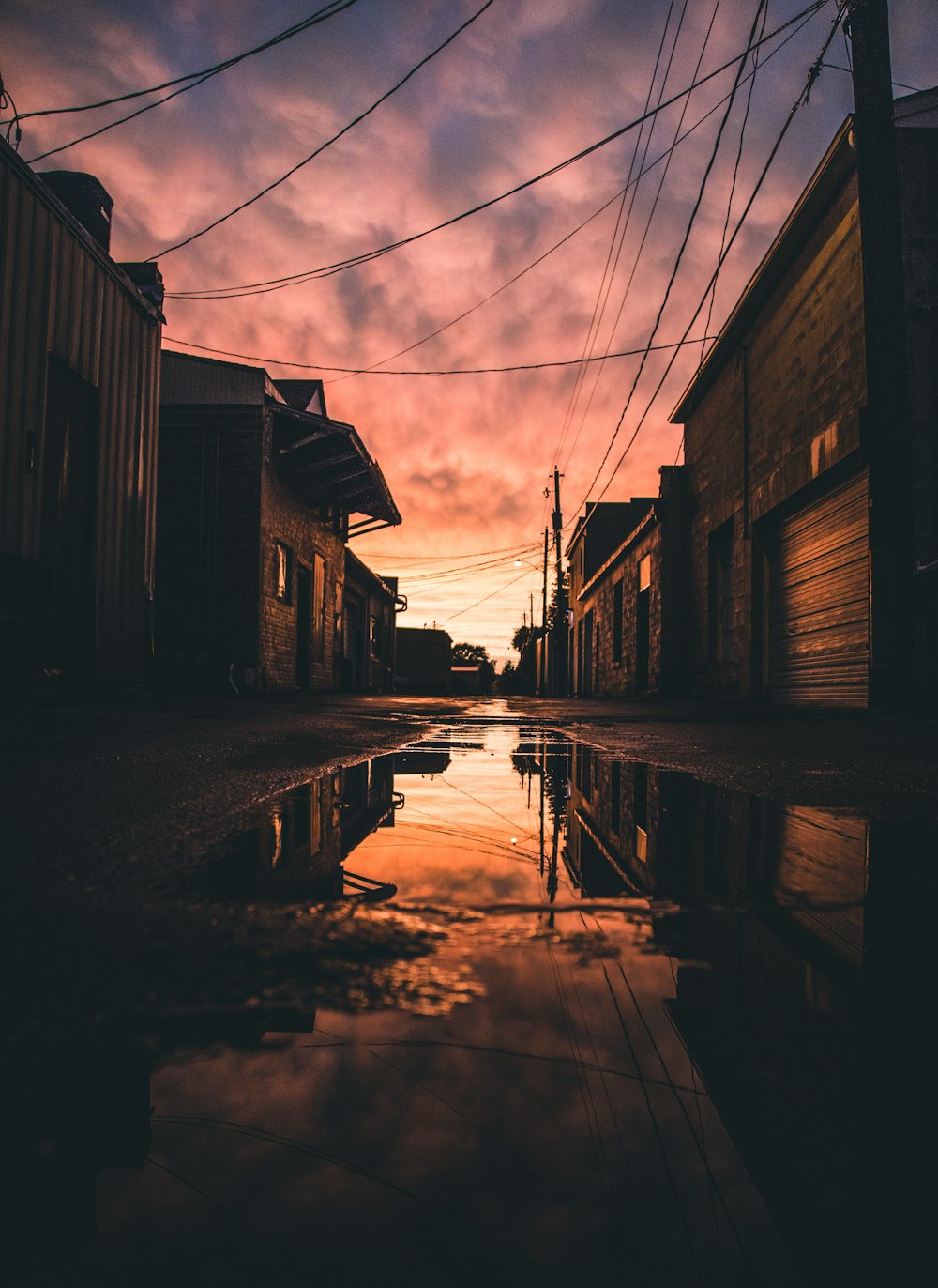 roadway with water under white sky during golden hour