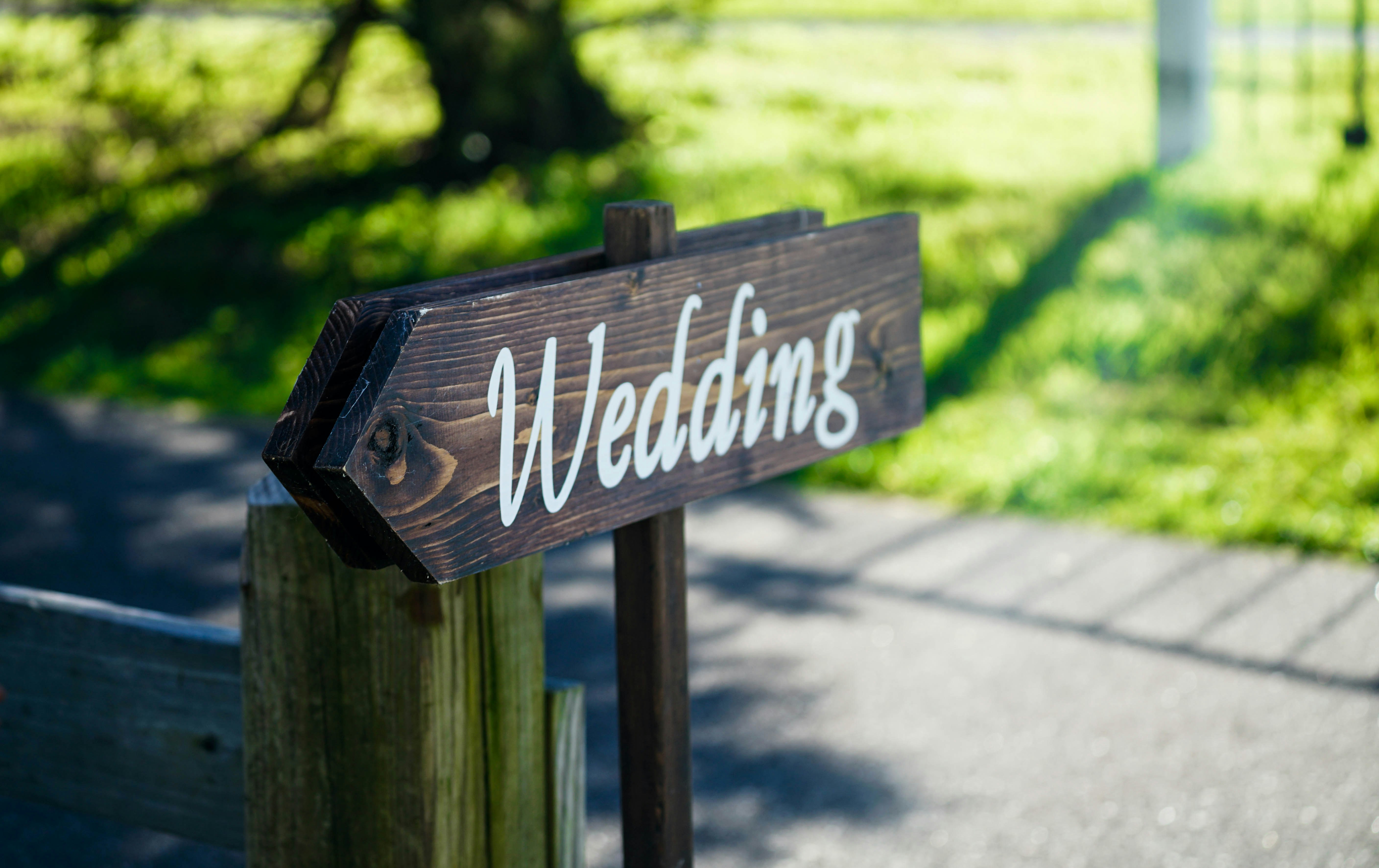 brown Wedding signage
