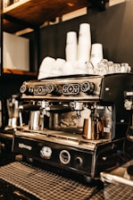 black espresso machine
