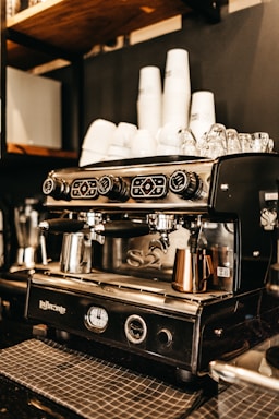 black espresso machine