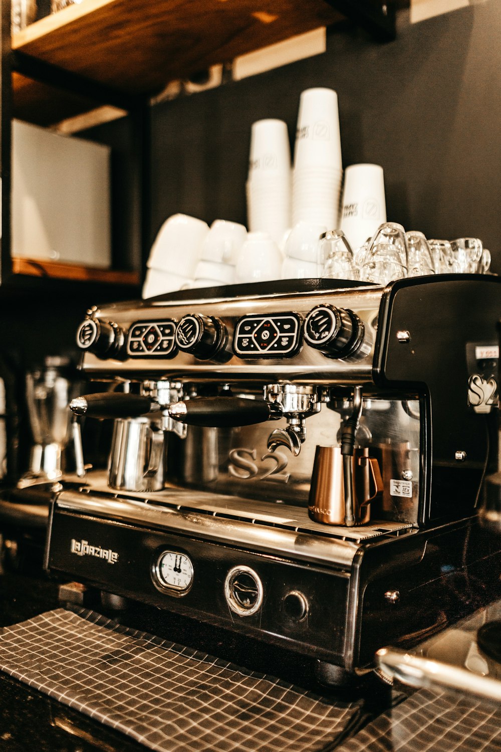 black espresso machine