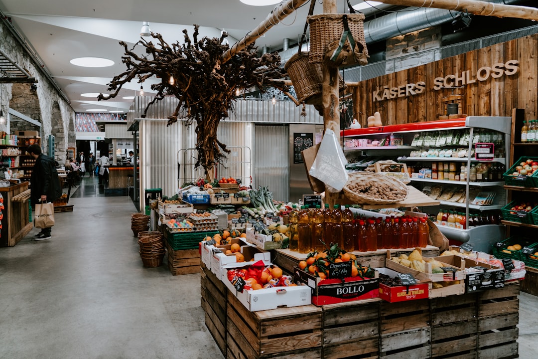 assorted fruits displays on pallets