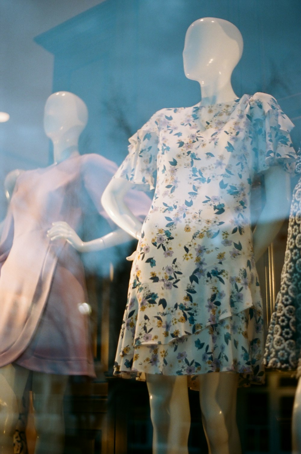 white and yellow floral mini dress